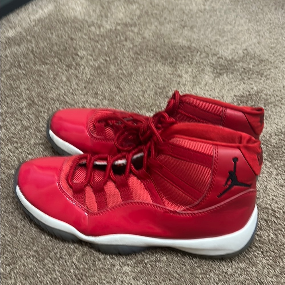 Red High-Top Sneakers with Black Logo